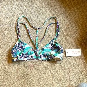 NWT Roxy Born Hawaiian Athletic Tri Bikini Top M
